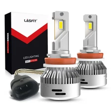 LASFIT H11 H9 H8 LED Headlights High Beam Bulbs 6000K 6000LM Super Bright White