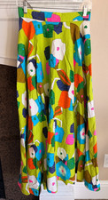 Vintage 60s 70s PENNYs HAWAII Psychedelic Maxi Skirt Surreal Print MED