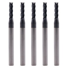3/32 Inch 4 Flute AlTiN Coated Solid Carbide Square End Mill Drill Bit 5 PCS