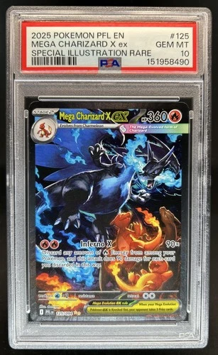 2025 Pokemon PFL Mega Charizard X ex Special Illustration Rare #125/094 PSA 10