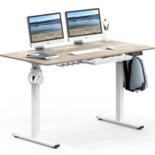 55 x 28 Inches Electric Height Adjustable Standing Desk with Drawer and Memor...