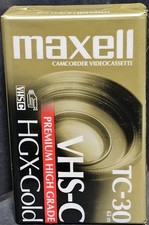 Maxell VHS-C TC-30 HGX-Gold Premium High Grade Camcorder Video Tapes NEW SEALED