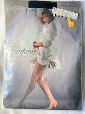 Vintage Wolford Sinfonie Tights Size Large 40 -46 Black Strupfhose Tights