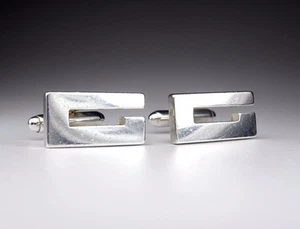 Boutons de manchette Gucci bouton de manchette argent sterling SV 925 G motif logo bijoux homme