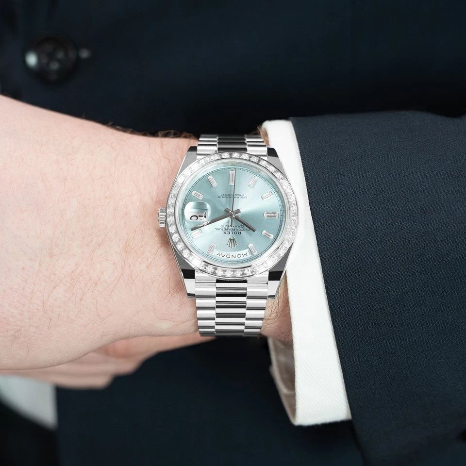 Rolex Day-Date 40 228396TBR Platinum President - Diamante azul hielo Foto 2 de 4
