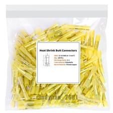 100pcs Heat Shrink Butt Wire Splice Connectors Seal Crimp Terminals Waterproof