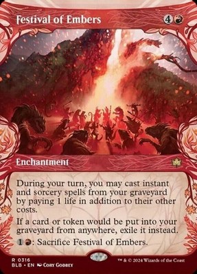 4x Festival of Embers - Foil - Showcase MTG - Bloomburrow - NM-Mint