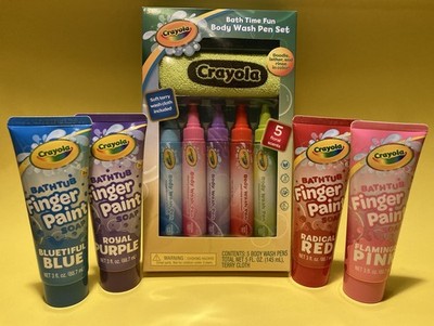 Crayola Bath Time Fun Body Wash Pen Set Bathtub Paints New Lot Of 5