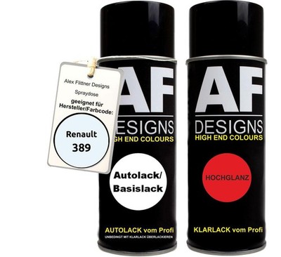 Spraydose für Renault 0389 Blanc Glacier Basislack Klarlack Sprühdose 400ml