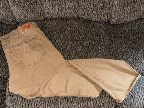 Levi 505 Size 38x30 Jeans Regular Fit Straight Leg Cotton Tan Khaki Men's