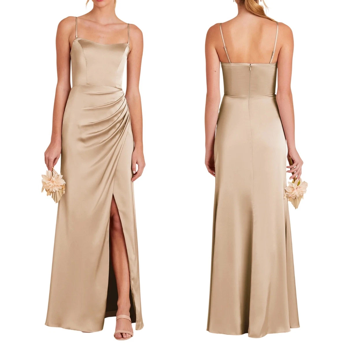 sachin and babi light blue dress Birdy Grey Lisa Long Satin Dress