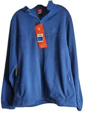 CAMEL CROWN Soft Polar Fleece Coat Blue Mens Full Zip Jackets with Pockets  Sz L