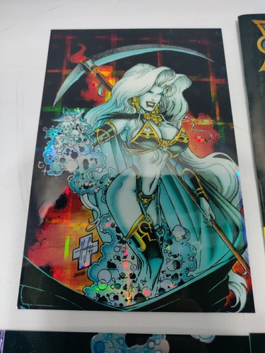 Lady Death Mega Chromium Preview Set Cards Complete 6 Cards + Bonus Card NM - Picture 8 of 18