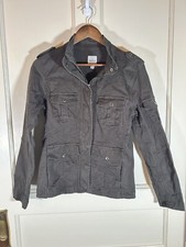 Kenzie Jeans Jacket Womens Brown Medium Military Utility Zip/snap