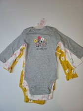 Carter's 3 Pack Long Sleeve Bodysuit 12m New