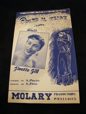 Partition Quand il neige Ginette Gill Music Sheet''