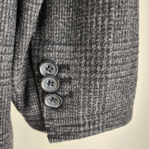 Banana Republic Tweed Wool Overcoat Topcoat Mens Large 44" Tailored Formal Gray - Picture 6 of 19