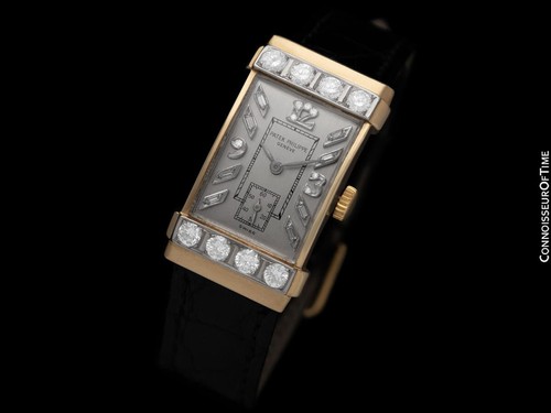 1940's PATEK PHILIPPE Mens 18K Gold Watch with Period "Top Hat" Case - Warranty - Picture 3 of 7