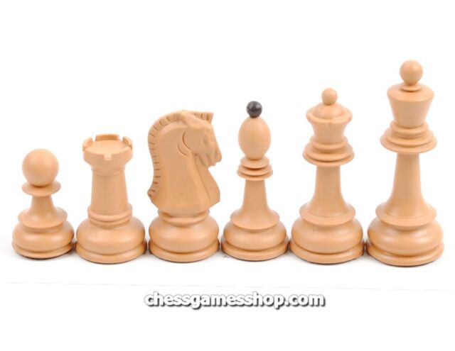 chess Set - Dubrovnik plastic chess pieces with board - wood imitation pieces NF10220