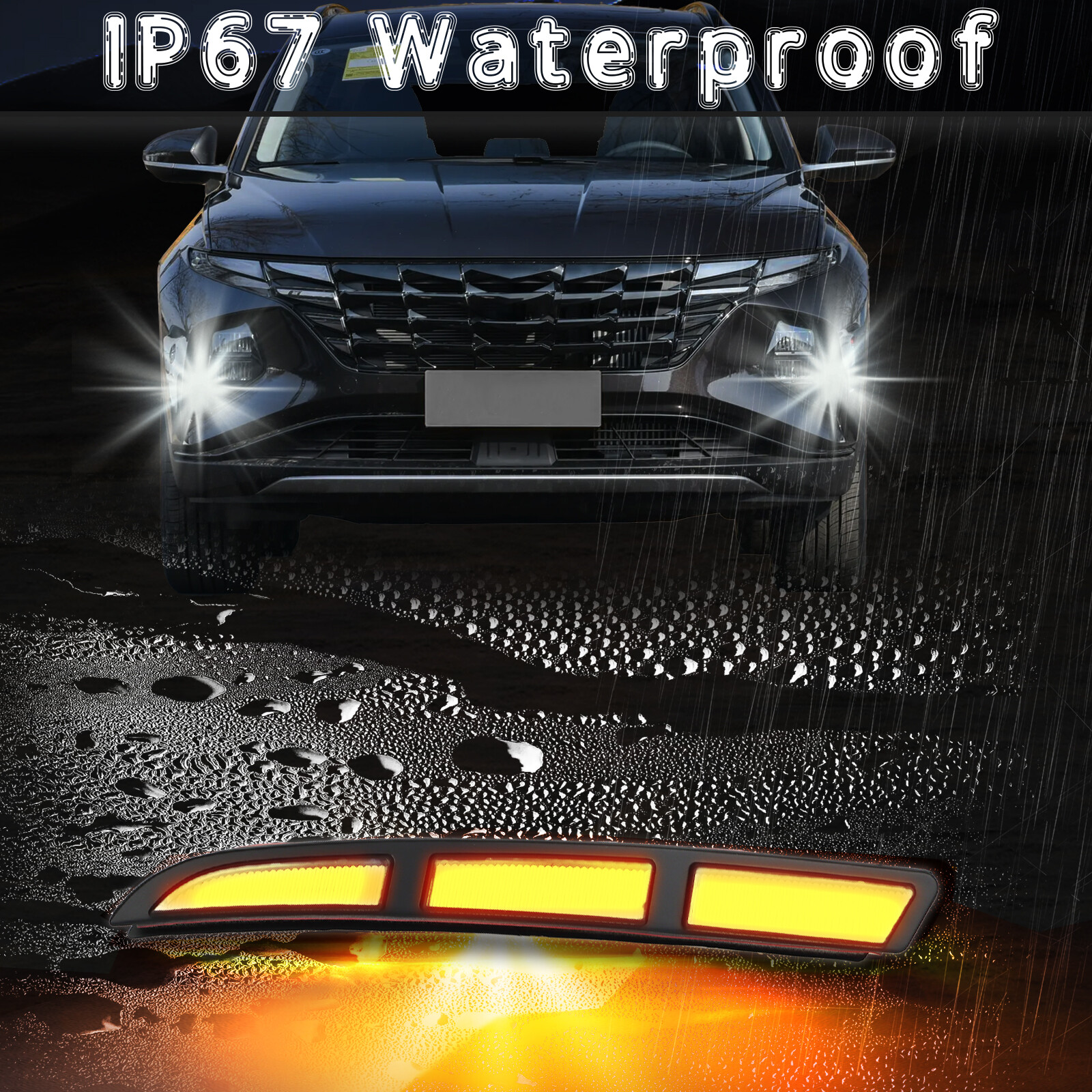 LED Daytime Running Light Turn Signal Fog Lamps DRL for Hyundai Tucson 2022-2024