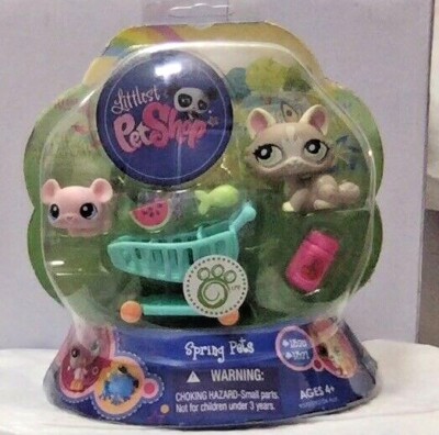 Littlest Pet Shop Spring Pets #1370 and #1371 Cat And Mouse New (sealed ...
