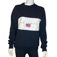 Brandy Melville John Galt Los Angeles 1984 Navy Embroidered Sweatshirt sz OS