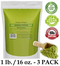 Moringa Powder 3 lbs. (x3 Individual -1lb) 100% Pure Natural Leaf oleifera 3PACK