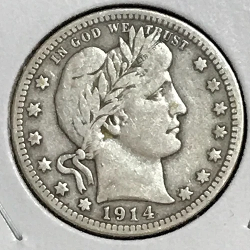 U.S. Barber Quarter Prem VF 1914-D