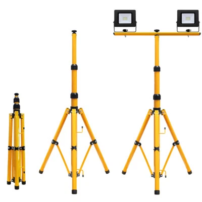 LONG LIFE LAMP COMPANY Flood Light Tripod Stand Camp Work Site Emergency Lamp Stand Single / Twin Head