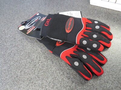 NOS Olympia Black Red Reflector MX Motorcycle Gloves Size Small 071023 