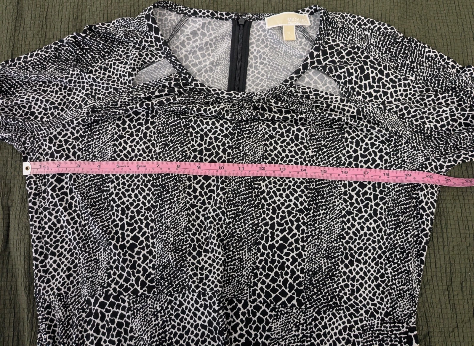 Abito donna Michael by Michael Kors bianco e nero stampa animalier taglia XL