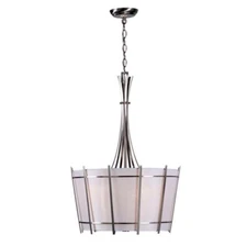 World Imports WI307437 Fensu 3-Light 20 in. Brushed Nickel Hanging Pendant Light