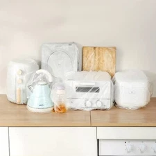 100x Disposable Large Dust Cover Microwave Oven Elastic Plastic Film Waterproof