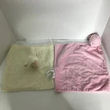 Carters Just One Year And Parents Choice Pink And Cream 2 Security Blanket