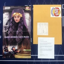 STAR WARS EPISODE 1 QUEEN AMIDALA LAYS WINNER POSTER AND WIZARD POSTER BONUS