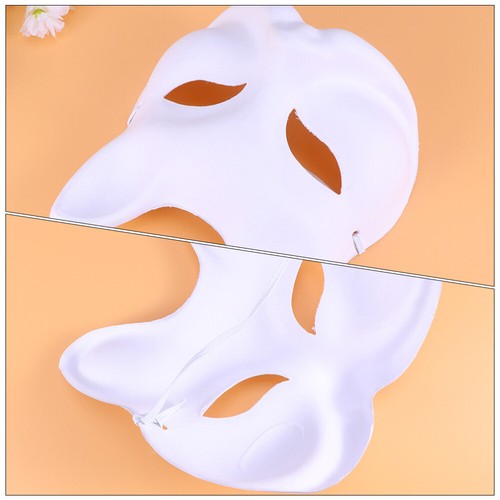 10 Pcs Handbemalte Zellstoffmasken Fräulein Leere Fuchsmasken Maskerademaske - Afbeelding 9 van 12