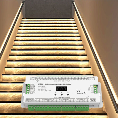 LED Escalera Efecto de Movimiento PIR Sensor de Movimiento Vía Controladora Tira de Luz - Imagen 1 de 22
