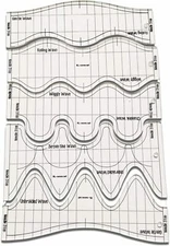 Unique Wavelengths Wave Quilting Ruler Template Stencil Set