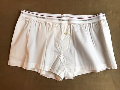 Dsquared ² Knackig Klassisch Weiß Unterschrift Kurz Boxer mit Taschen S