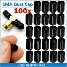 100Pcs Black Plastic Covers Dust Cap For RP-SMA SMA Female Connector RF Adapter