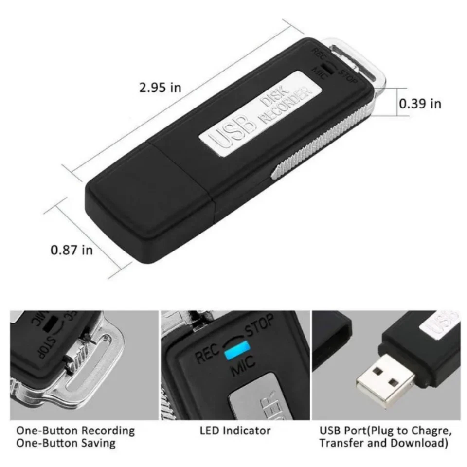 Mini Voice Activated Recorder Spy Listening Device Audio Sound Dictaphone MP3 - Image 3 of 4