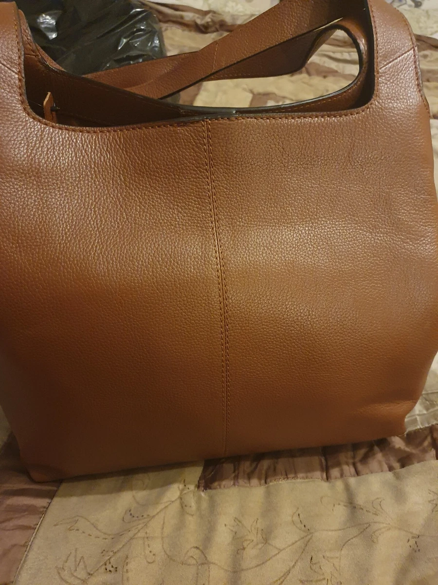 BNWOT Marks Spencer TAN BROWN leather bag handbag LARGE IDEAL
