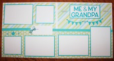 Baby scrapbook pages 2, each 12 x 12 handmade photo ready "Me  My Grandpa"