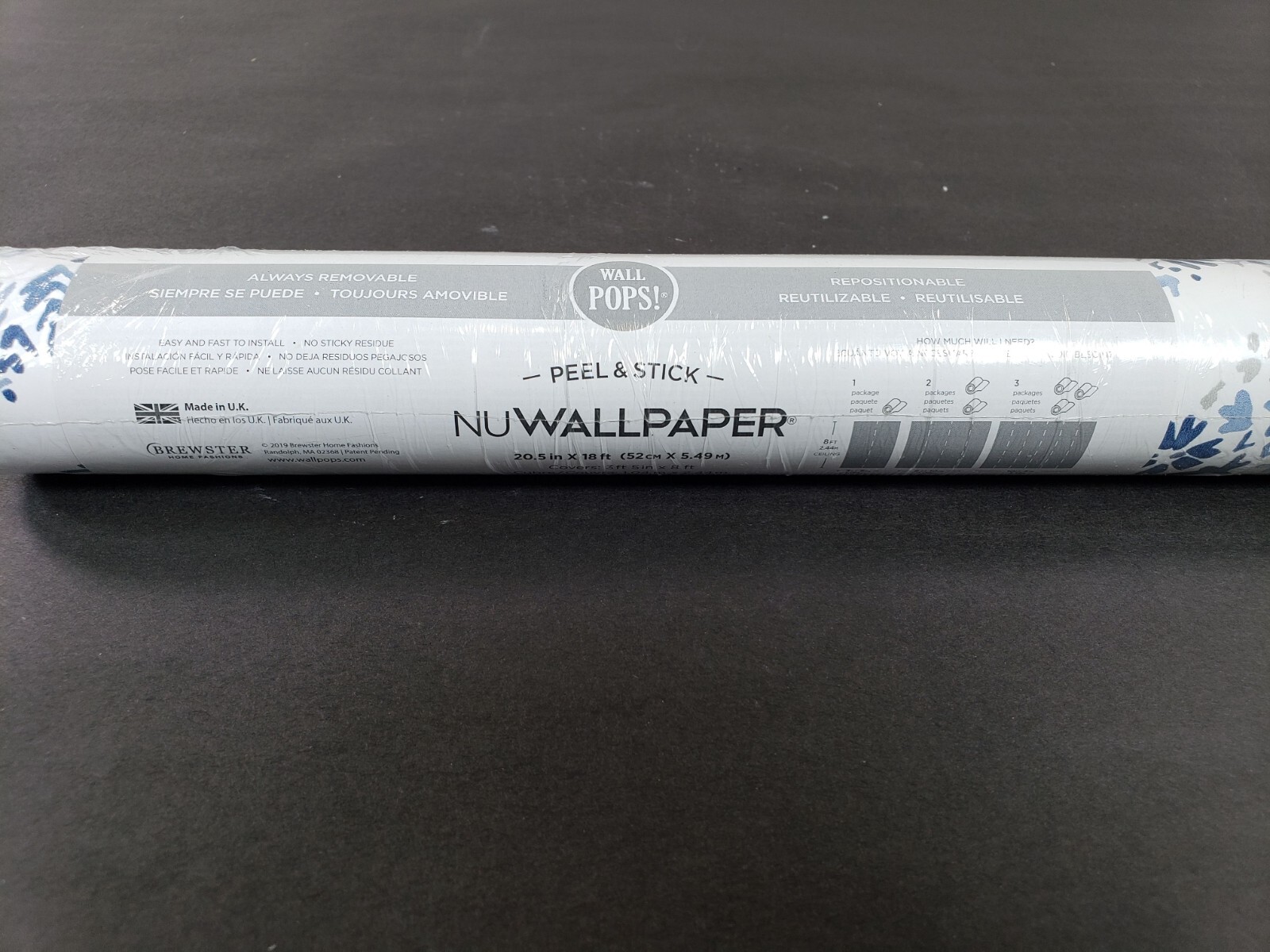 NuWallpaper NUS3547 Blue Brewster Guildford Peel And Stick Wallpaper 20