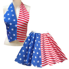USA 4th JULY INDEPENDENCE DAY 17" America Flag Skirt Waistcoat WORLD FLAG Day