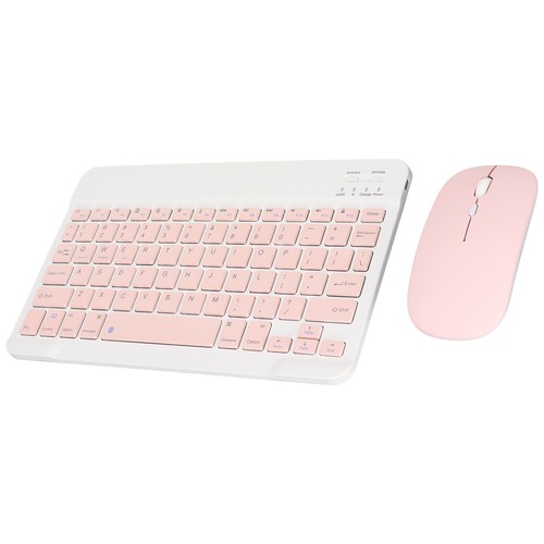 (Pink)10 Inch Tablet Keyboard And Mouse Combo Portable Ultra Slim Rechargeable - Picture 5 of 12