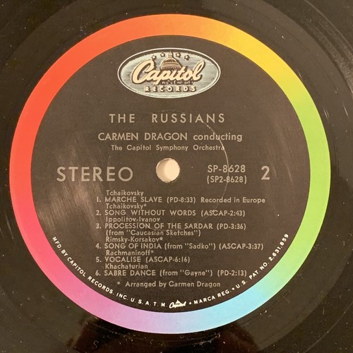 The Russians Carmen Dragon Vinyl LP Record Capitol Symphony Orchestra SP 8628  - Picture 5 of 6
