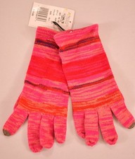 women's Touch Go gloves pink stripe one size smart phone touch finger MSR 30