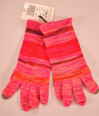 women's Touch & Go gloves pink stripe one size smart phone touch finger MSR $30