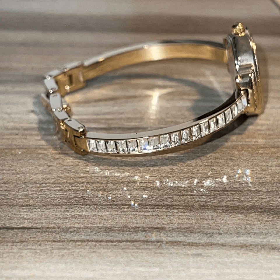 Badgley Mischka watch woman’s crystal mother of pearl tested BA